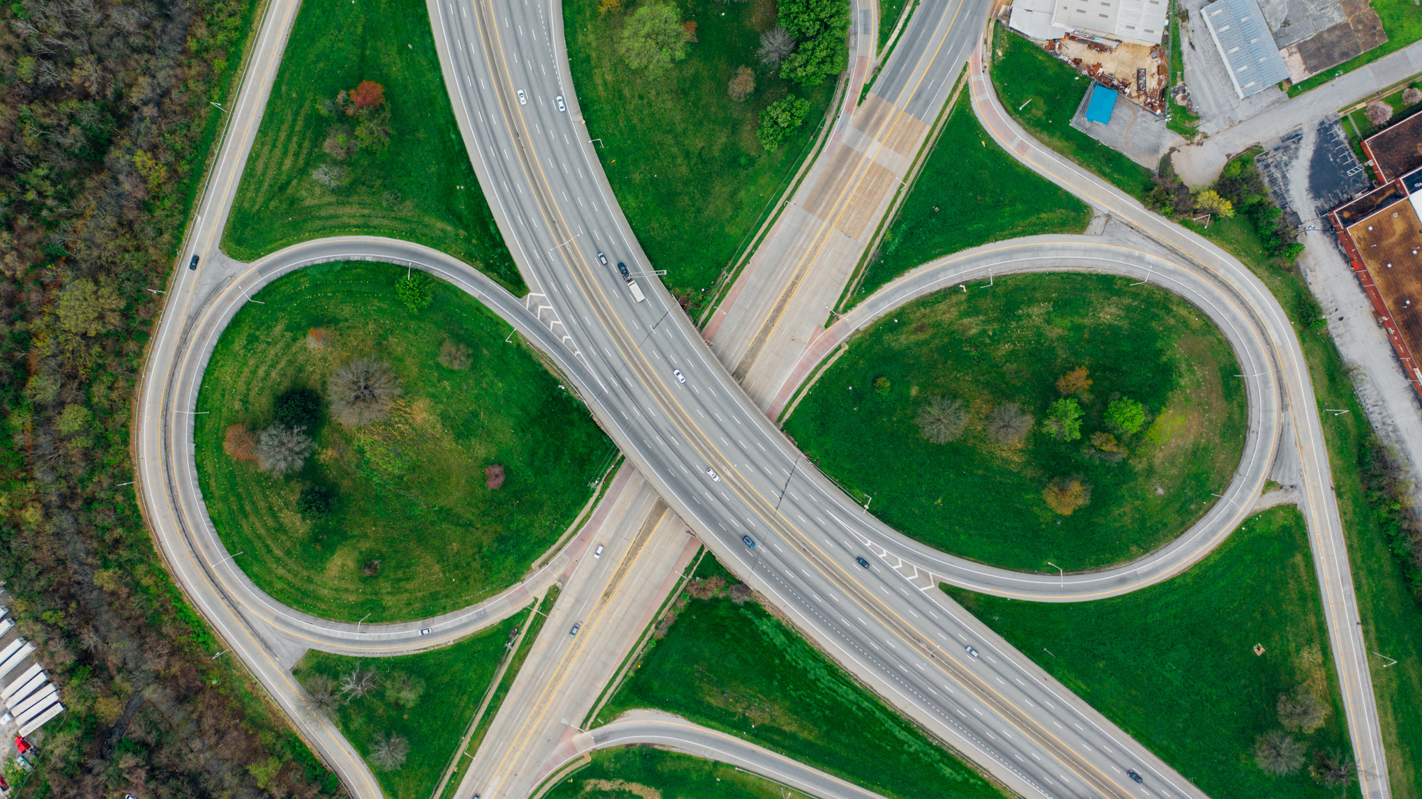 Aerial Shot Of Road